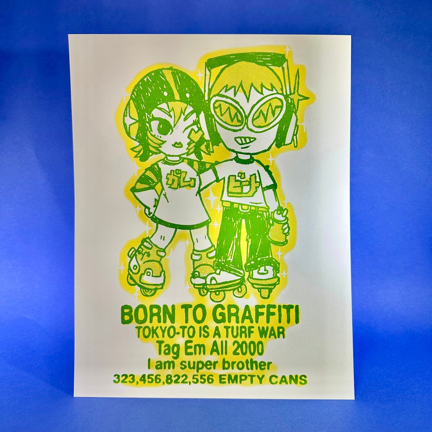 4K Angels - Born to Graffiti Risograph Print