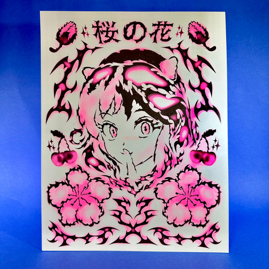 Sakura Sigil Risograph Print