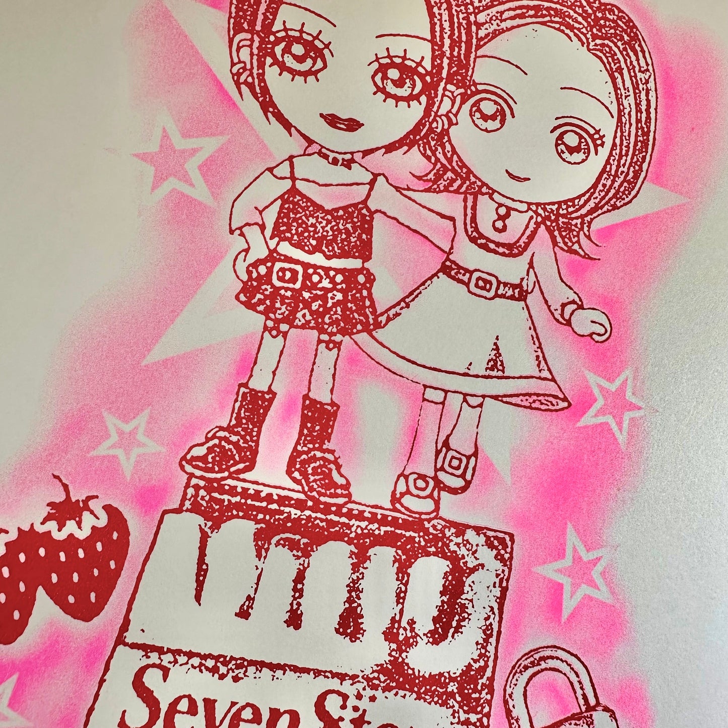 4K Angels - Seven Stars Risograph Print