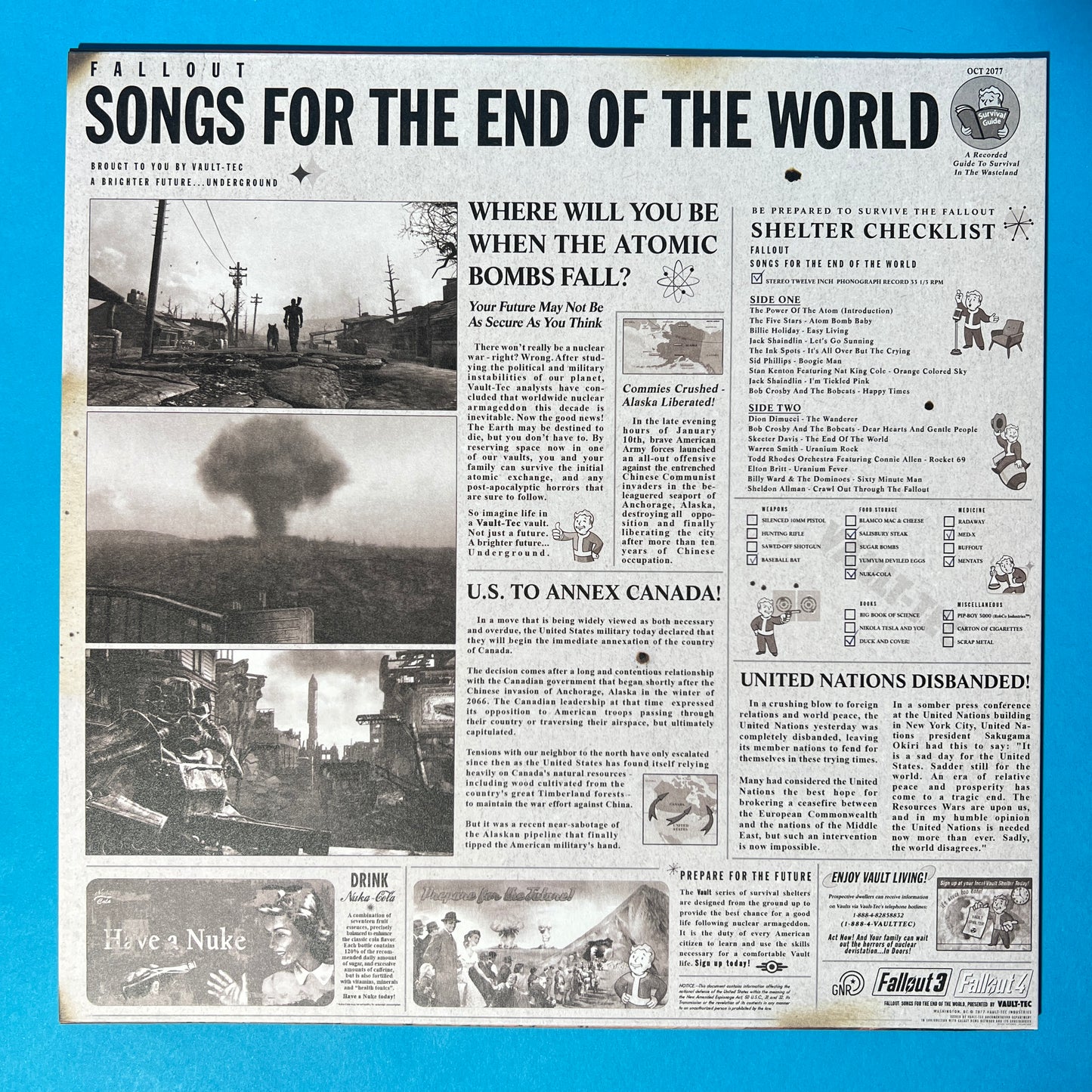Fallout: Songs for the End of the World Vinyl Record