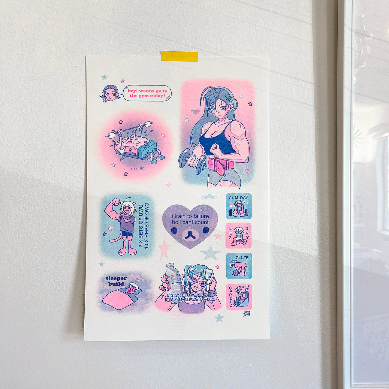 Kuru731 - Workout Risograph Print
