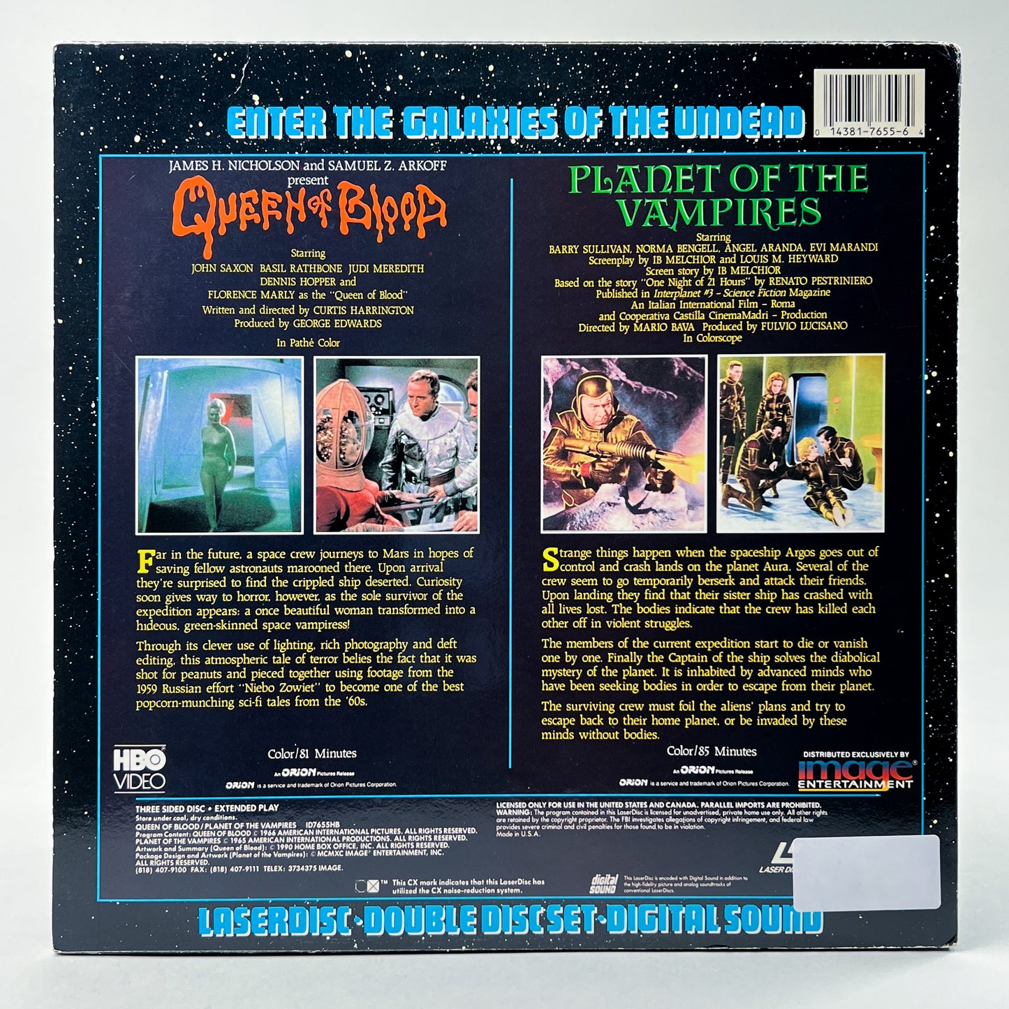 Enter The Galaxies of The Undead Double Feature Laserdisc
