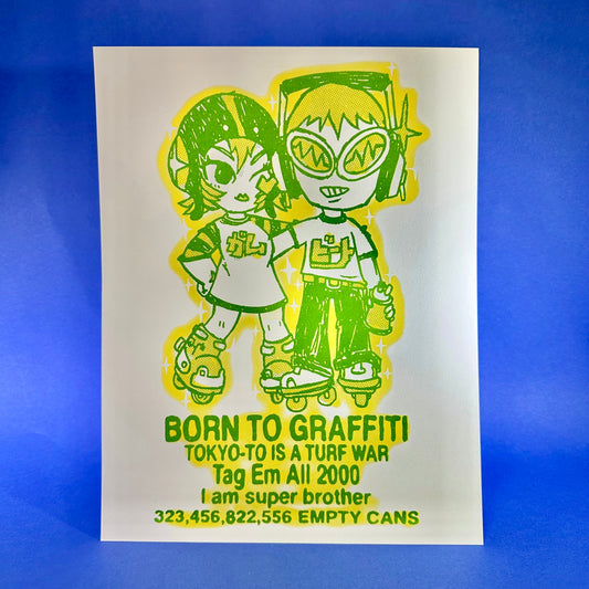 4K Angels - Born to Graffiti Risograph Print