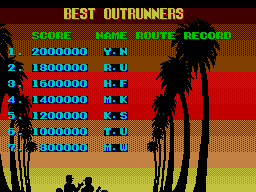 Outrun: The Two-Mega Cartridge - Sega Master System
