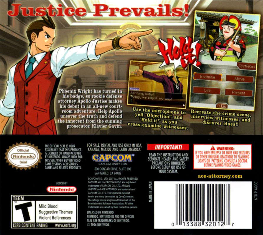 Ace Attorney 4: Apollo Justice - Nintendo DS