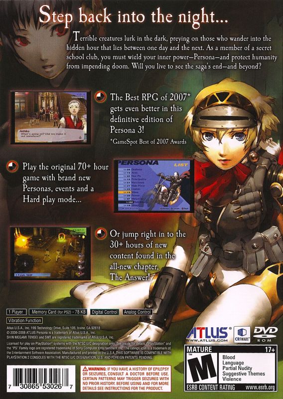 Shin Megami Tensei: Persona 3 FES - PS2