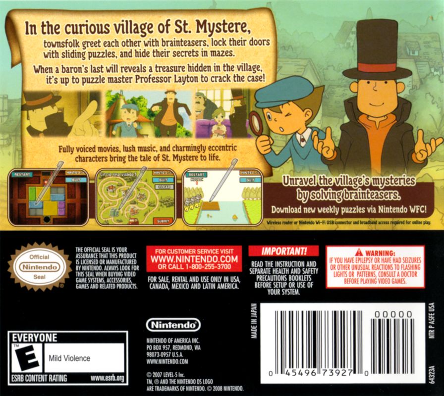 Professor Layton and the Curious Village - Nintendo DS