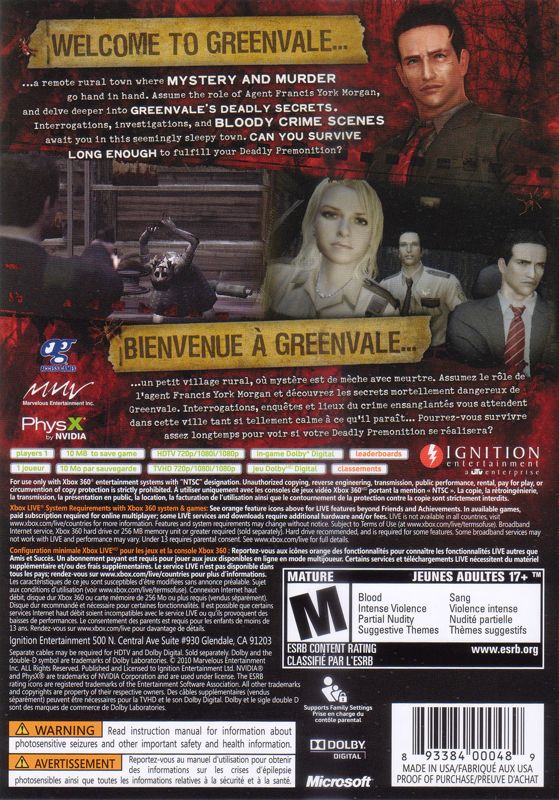 Deadly Premonition - Xbox 360