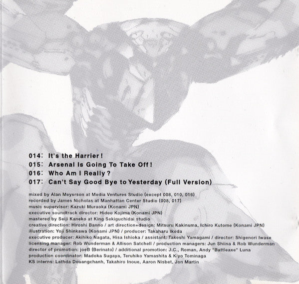 Metal Gear Solid 2: Sons of Liberty (Original Soundtrack) CD