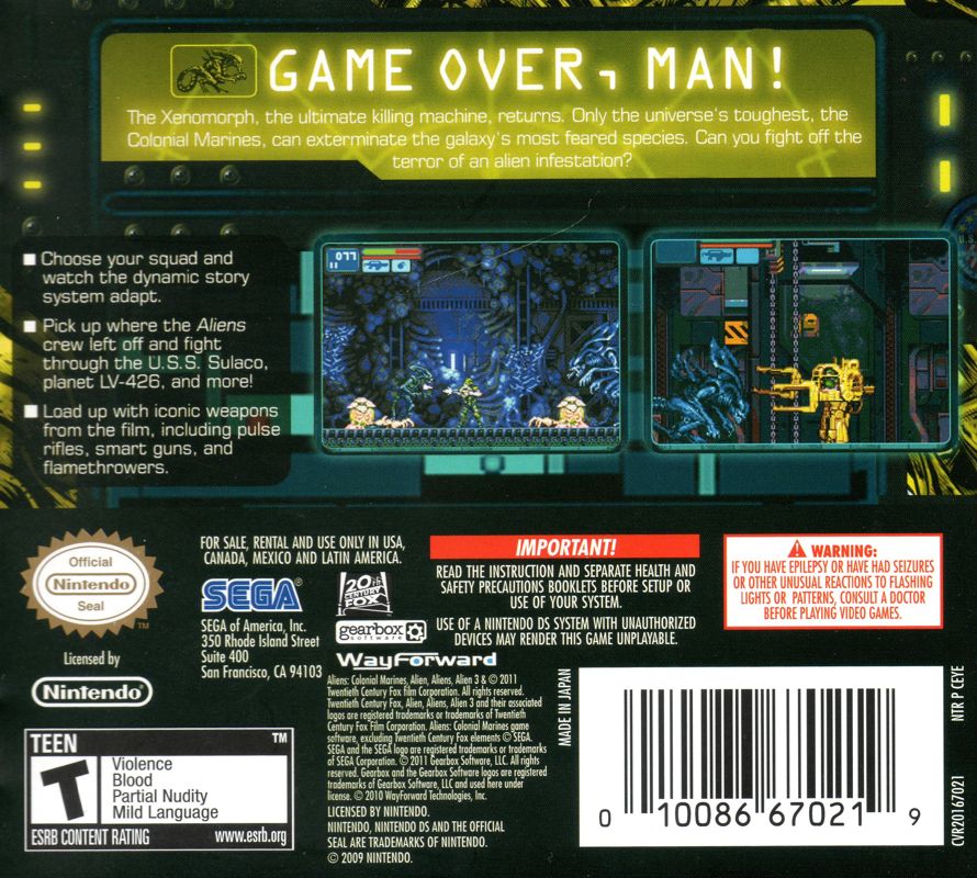 Aliens Infestation - Nintendo DS