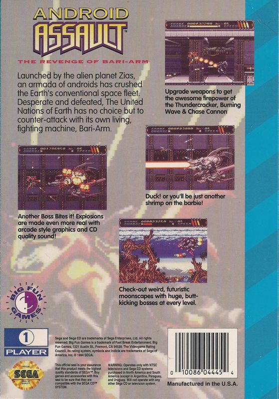 Android Assault: The Revenge of Bari-Arm - Sega CD