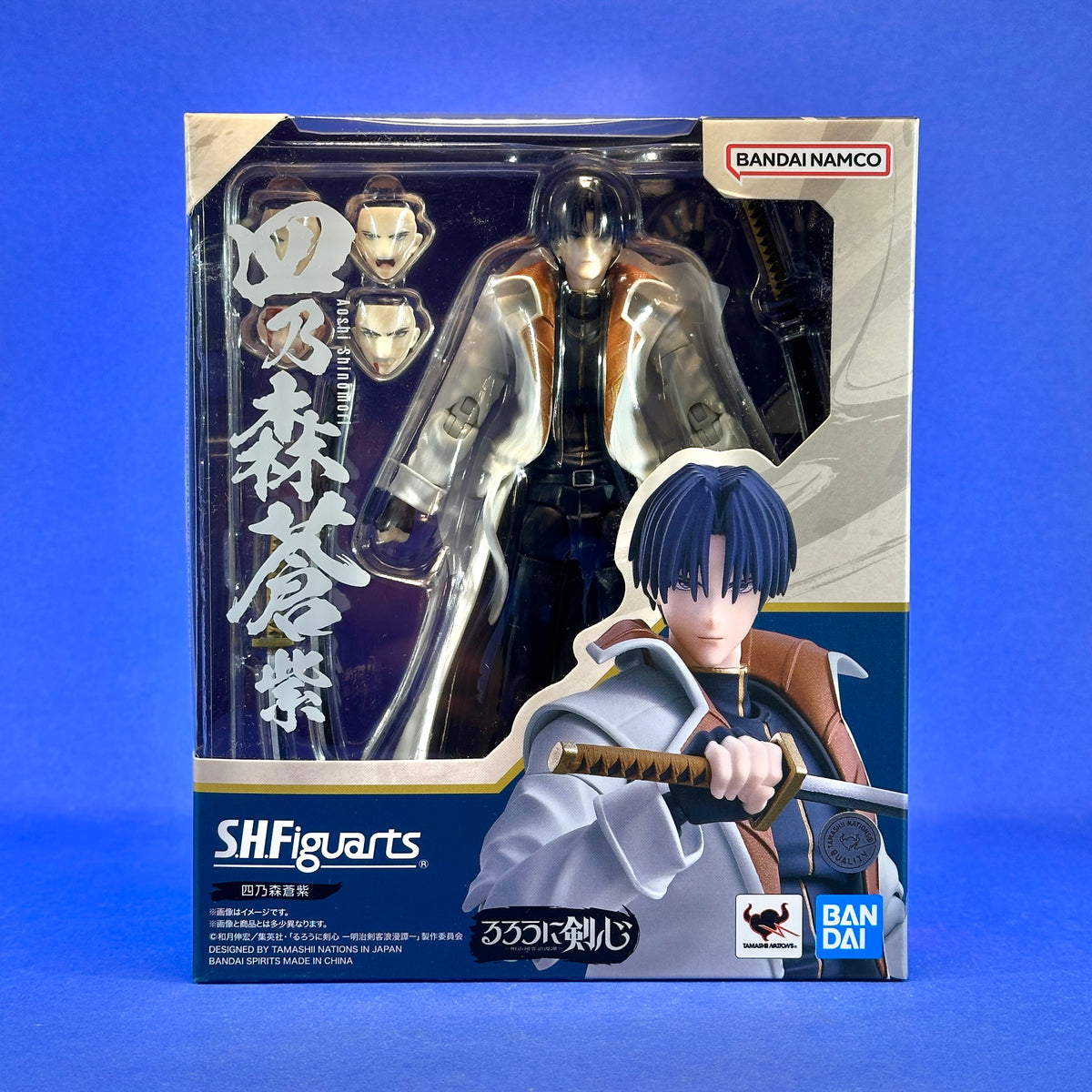 Bandai - S.H.Figuarts Rurouni Kenshin: Meiji Swordsman Romantic Story - Aoshi Shinomori Action Figure