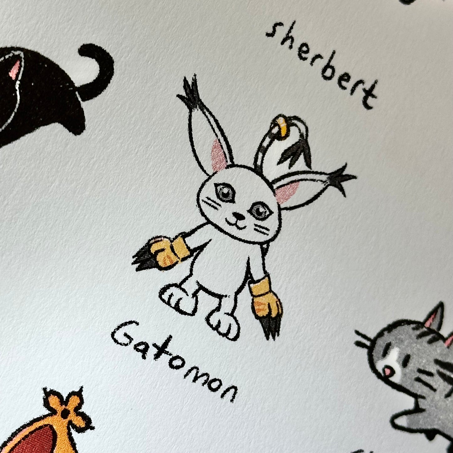 OhHeyStudio - Video Game Cats Risograph Print