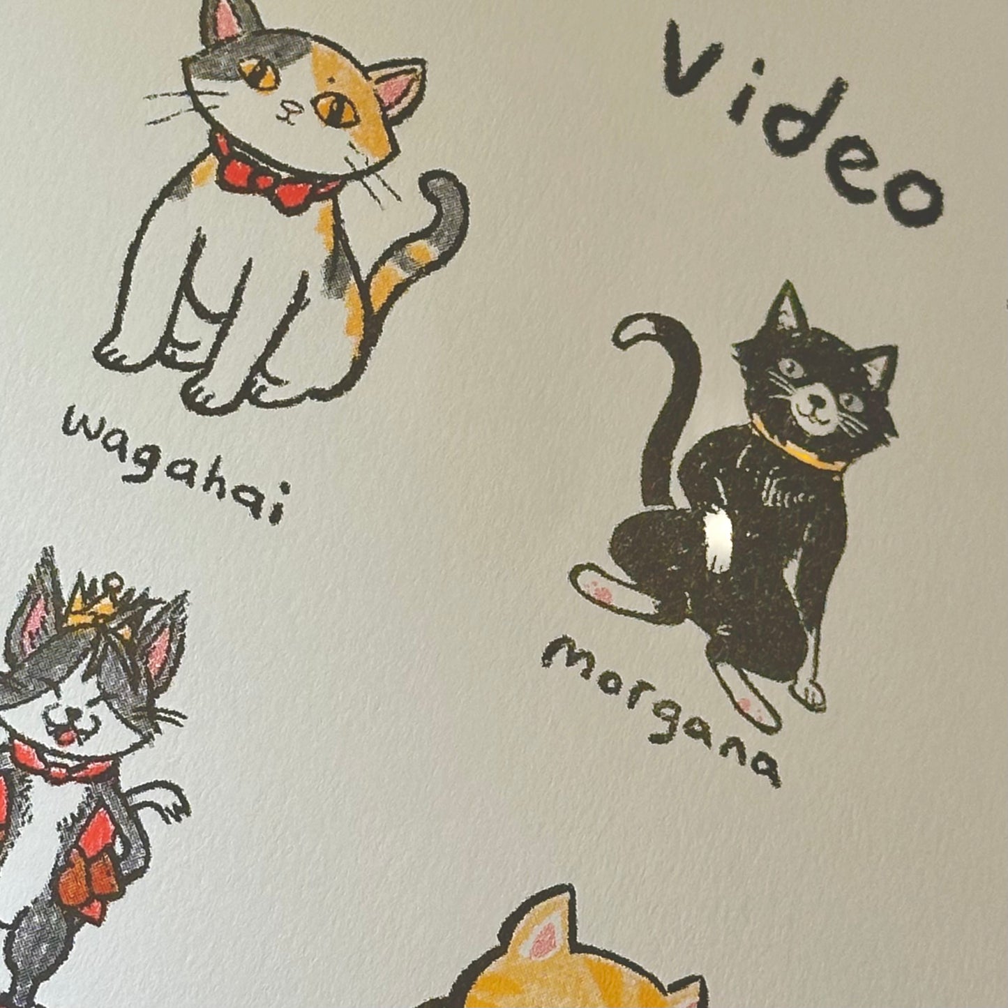 OhHeyStudio - Video Game Cats Risograph Print