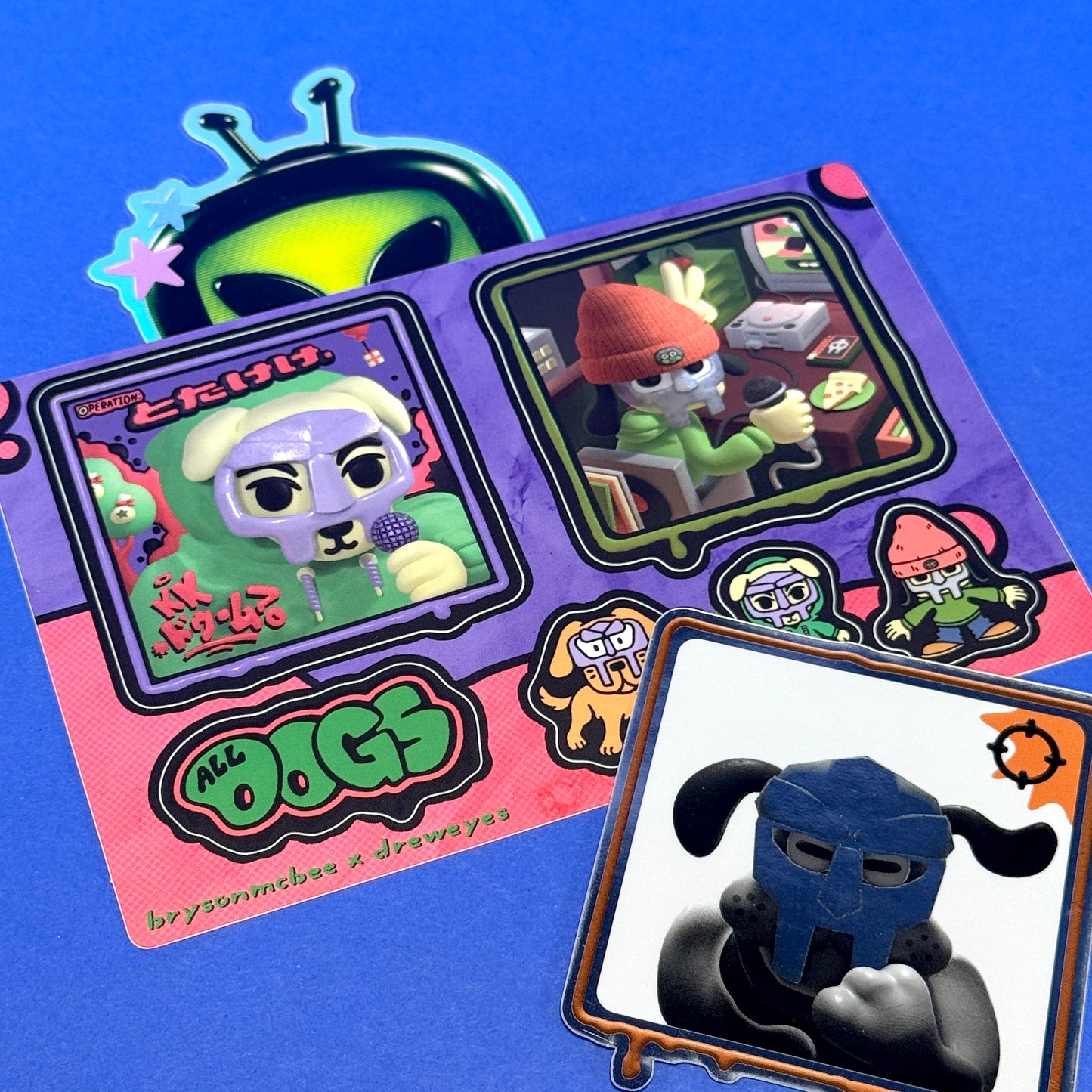 Bryson McBee X Dreweyes - DOOM Dogs Stickers