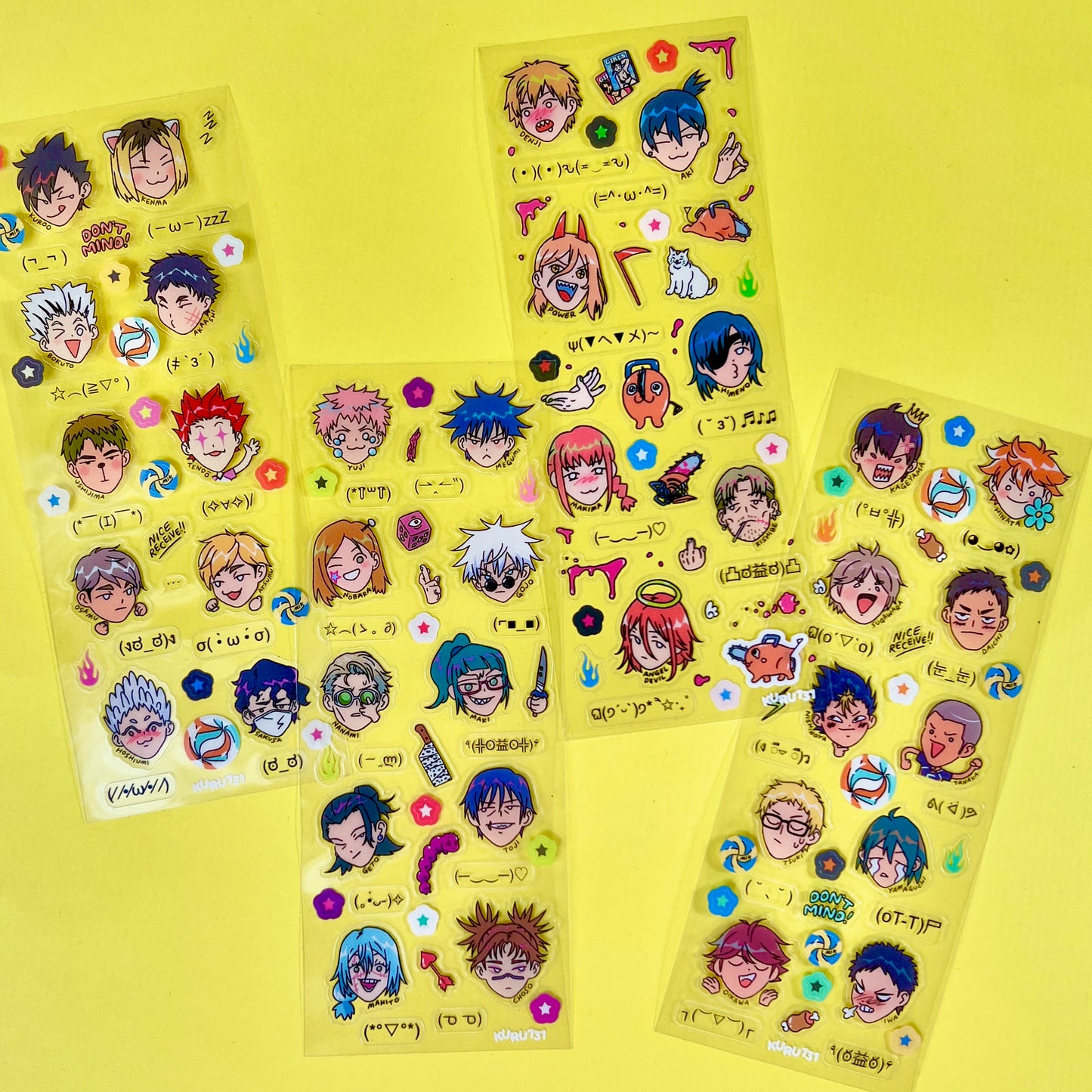Kuru 731 - Kaomoji Clear Sticker Sheets