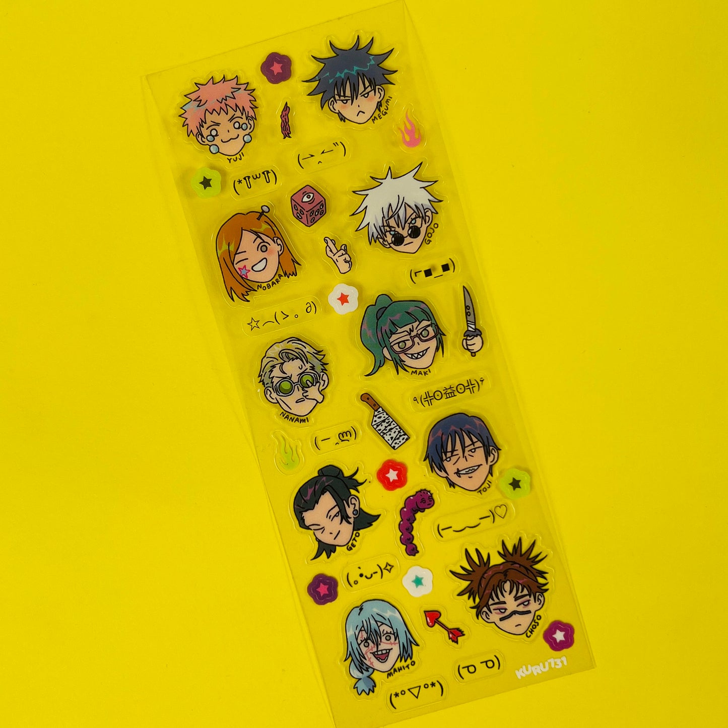 Kuru 731 - Kaomoji Clear Sticker Sheets