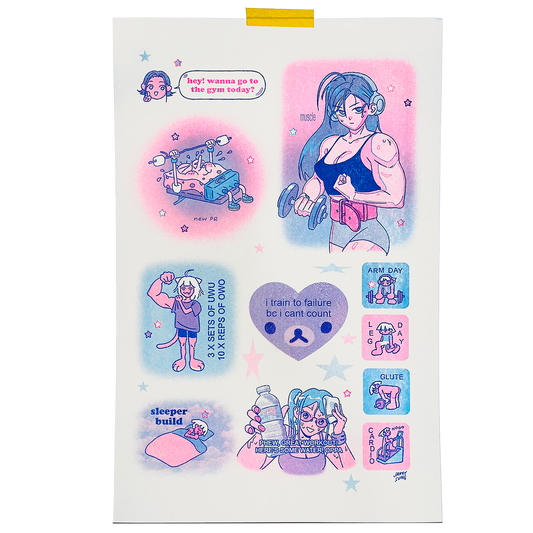 Kuru731 - Workout Risograph Print