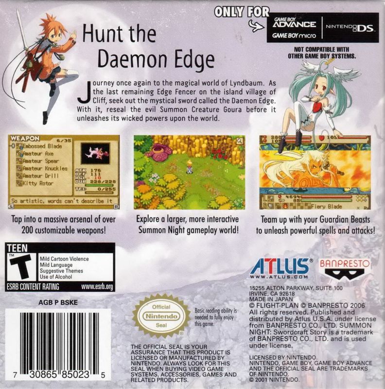Summon Night: Swordcraft Story 2 - Gameboy Advance