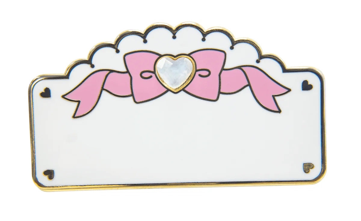 Sanshee - Kira Kira Pink Ribbon Name Tag Enamel Pin