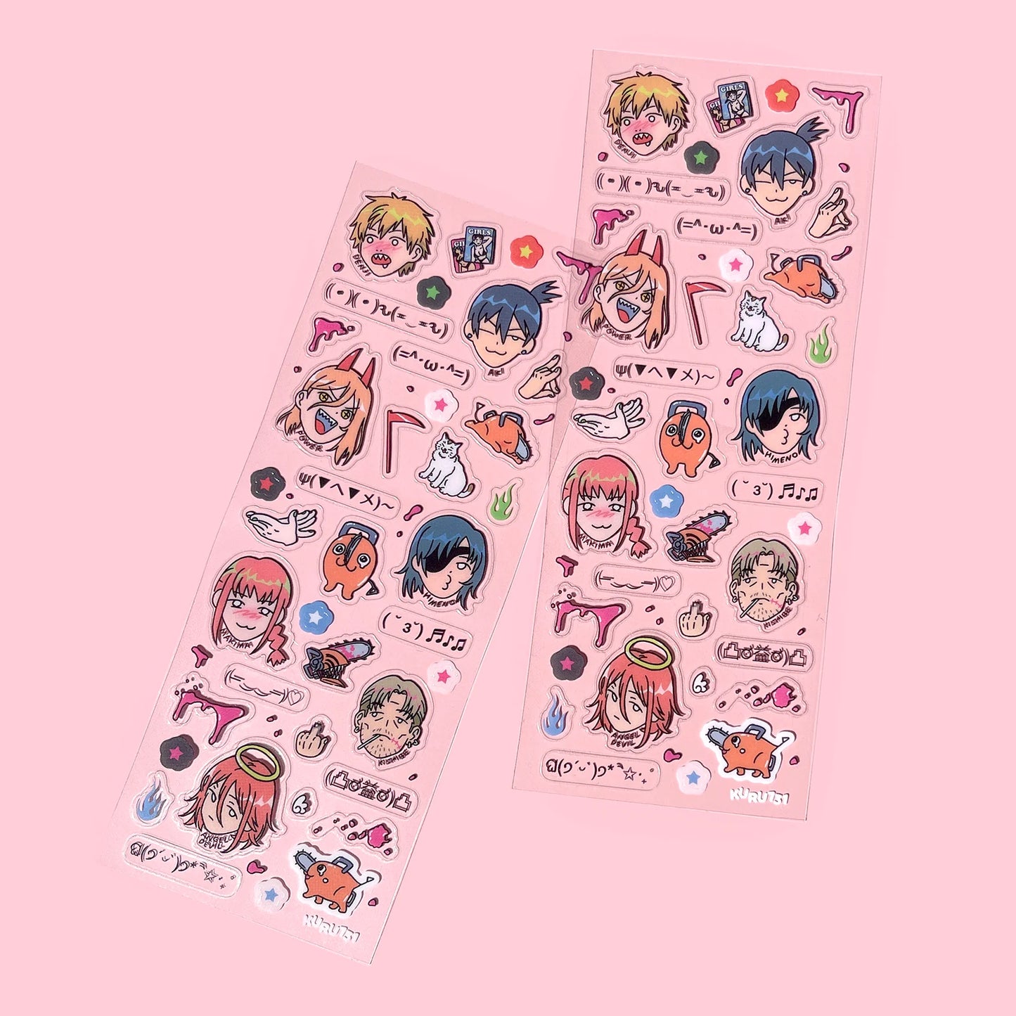 Kuru 731 - Kaomoji Clear Sticker Sheet Collection