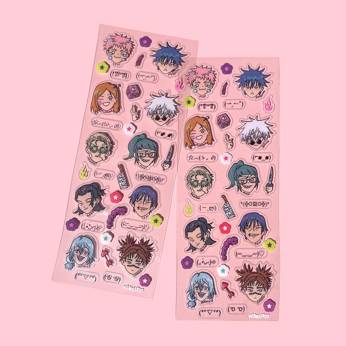 Kuru 731 - Kaomoji Clear Sticker Sheet Collection