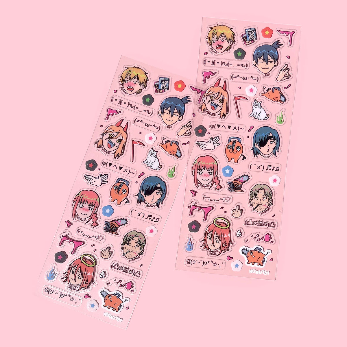 Kuru 731 - Kaomoji Clear Sticker Sheet Collection