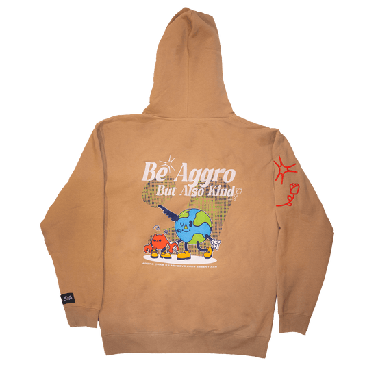 Aggro Crab "Be Kind" Beige Hoodie